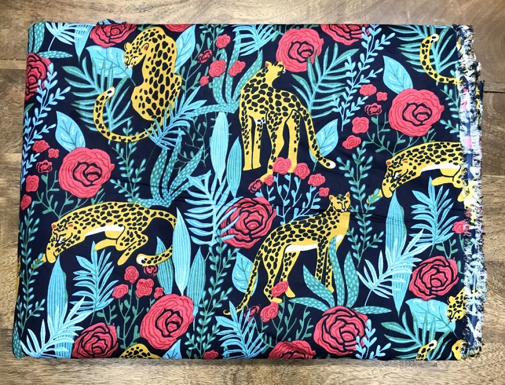 Animal Print Multicolor Jungle Tiger  Cotton Fabric Sewing Fabric for Dress Making Quilting Fabric