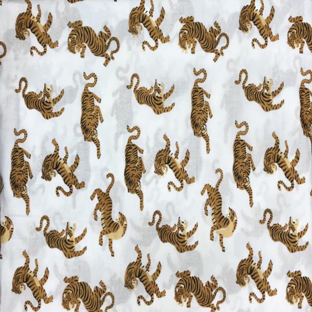 Latest New Tiger Print Cotton Fabric Sewing Fabric for Dress Making Quilting Fabric