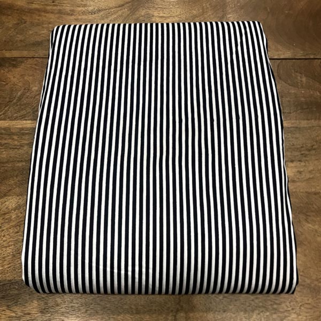 New Double Black Line Stripe Print Cotton Fabric Sewing Fabric for Dress Making Quilting Fabric