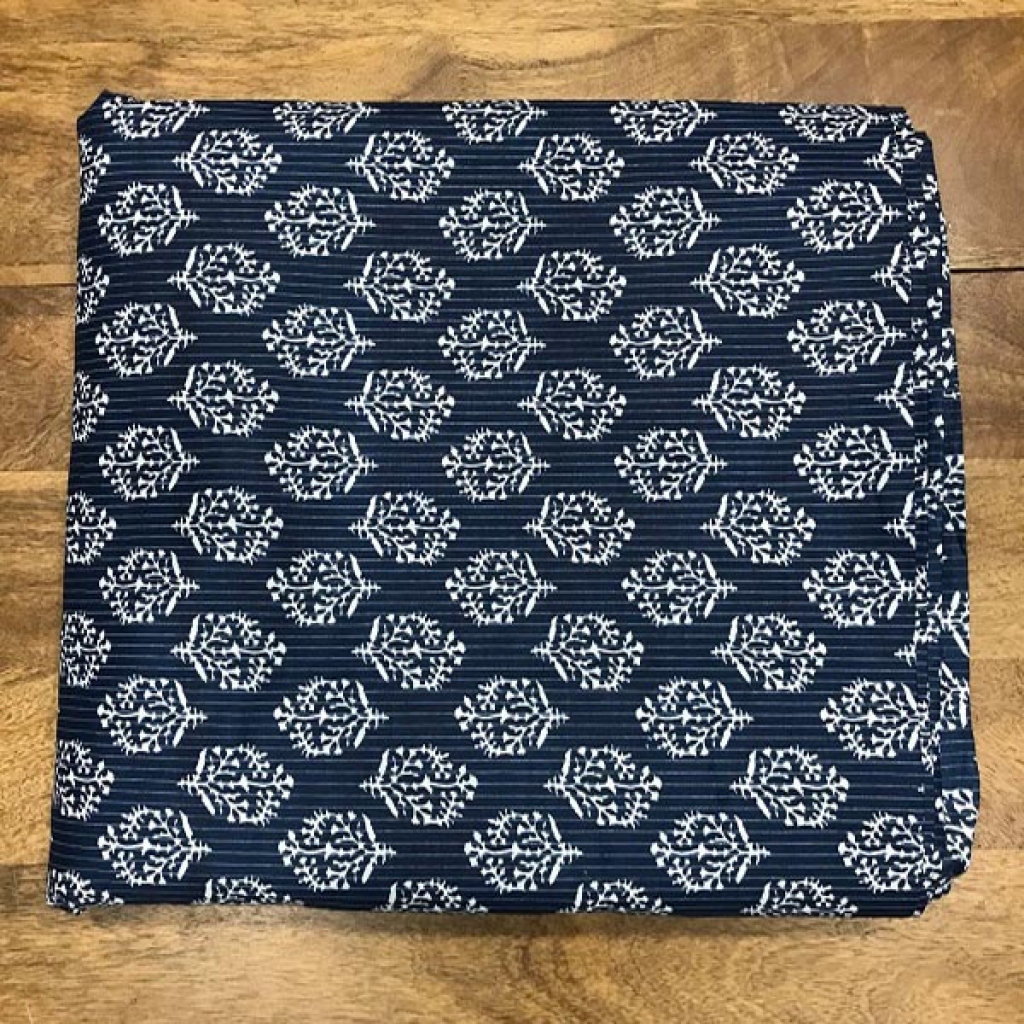 New Indigo Screen Print New Design Arrivel Print Cotton Fabric Sewing Fabric for Dress Making Quilting Fabric