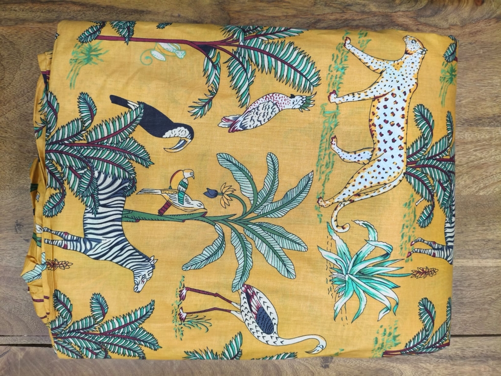 Animal prints Screen Printed Cotton Fabric