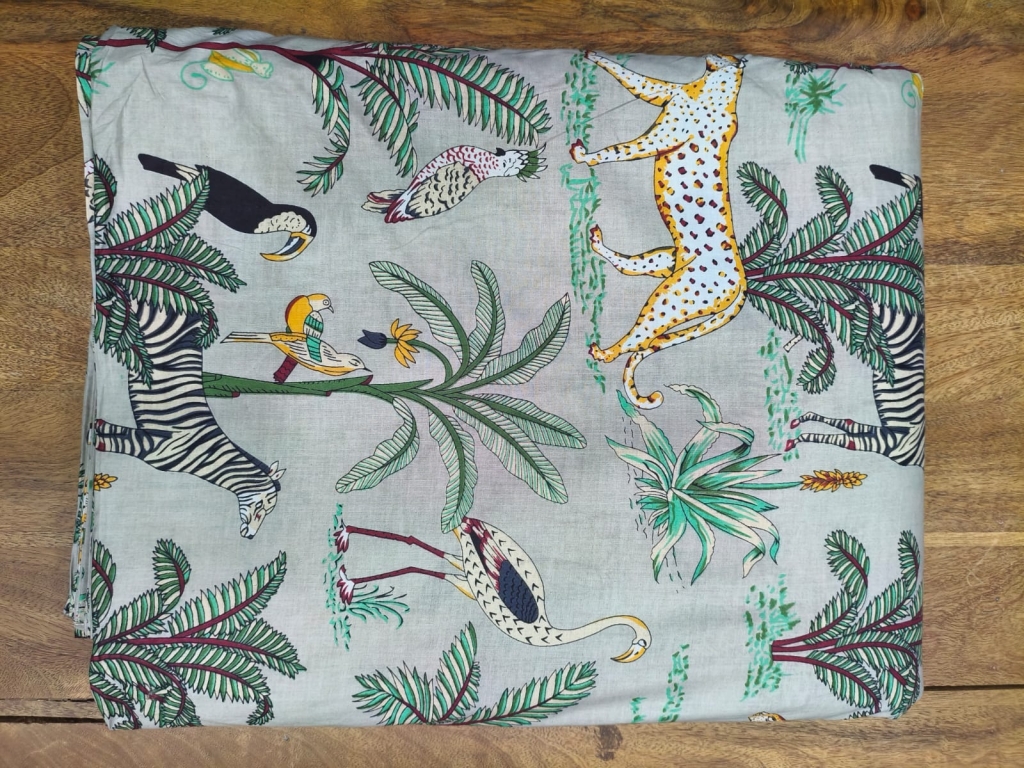 Animal prints Screen Printed Cotton Fabric