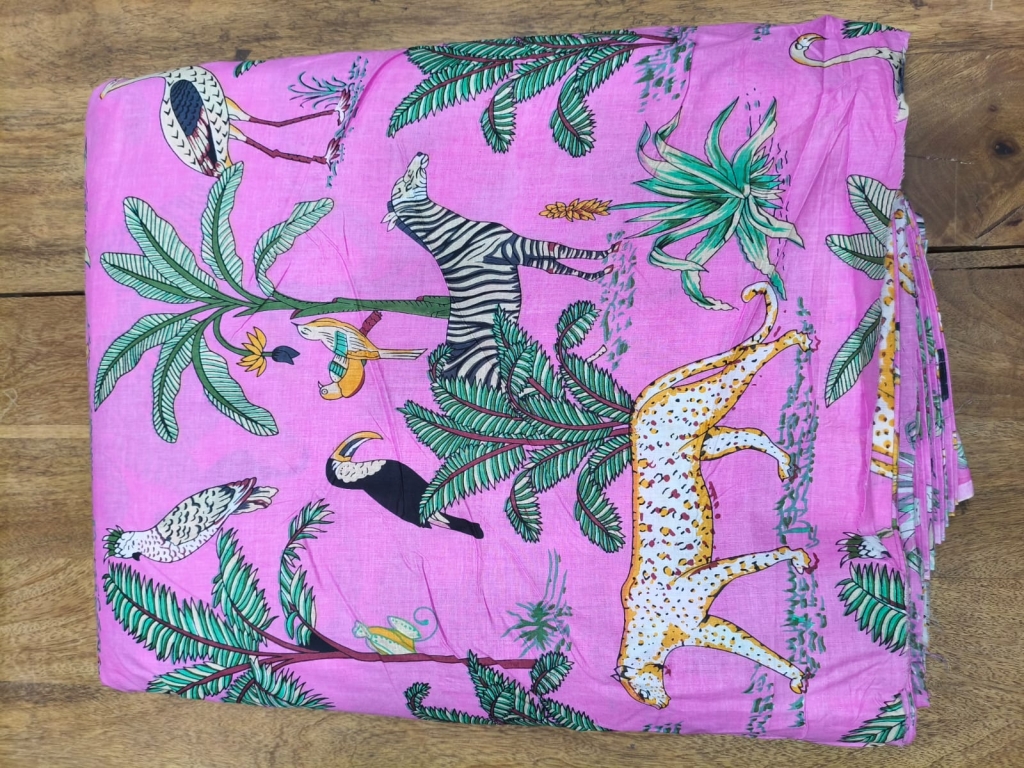 Animal prints Screen Printed Cotton Fabric