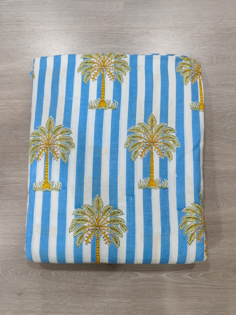 Screen Printed Cotton Fabric Tree Motif